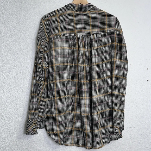 Free People Break My Stride Oversized Plaid Button Down Long Sleeve Size XSmall - Picture 8 of 13